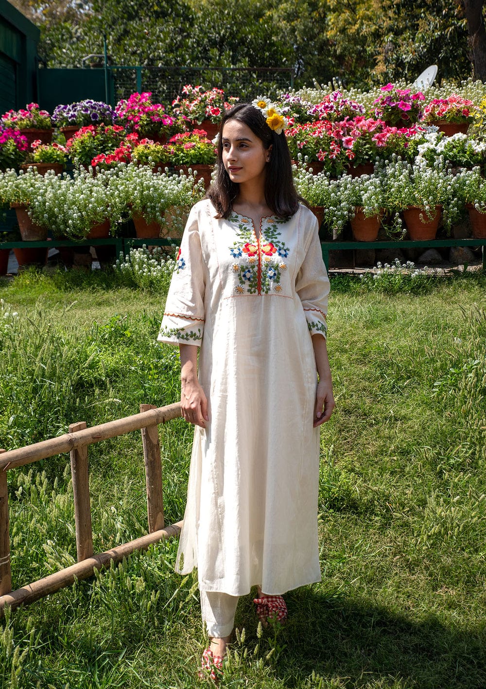 Keshav Hand Embroidery Work Cotton Kurti With Bottom Wholesale Price In Surat
